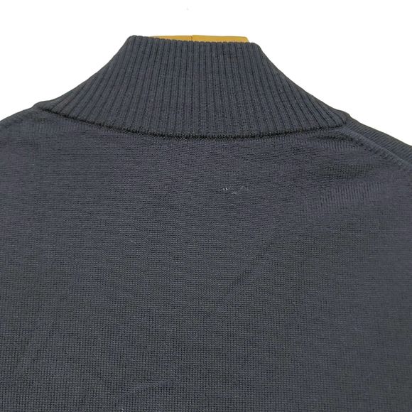 TD Thomas Dean Sweater Mens XL Navy Merino Wool 1/4 Button Knit Made in Italy - Picture 5 of 11